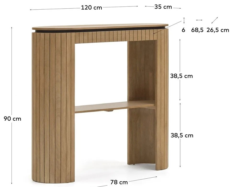 Konzolový stolík z mangového dreva 120x35 cm Licia - Kave Home