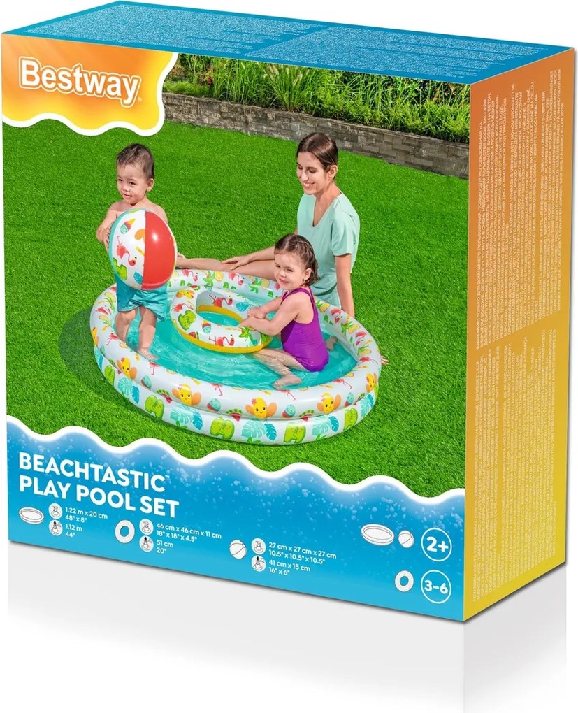 CH ZÁHRADNÝ BAZÉN FI 122 cm H20 + LOPTA + KOLESO