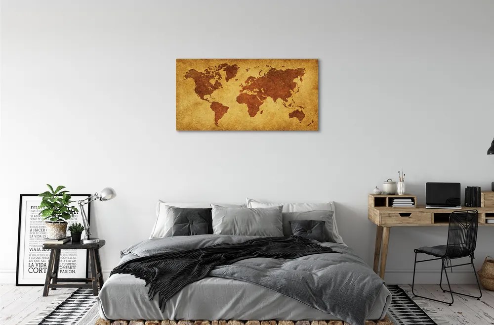 Obraz canvas Starý hnedý mapa 100x50 cm