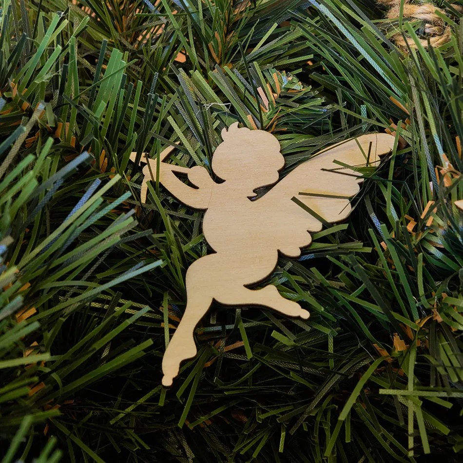 DECOLED Drevená dekorácia, anjel, 9,7x8 cm, 4ks/balenie.