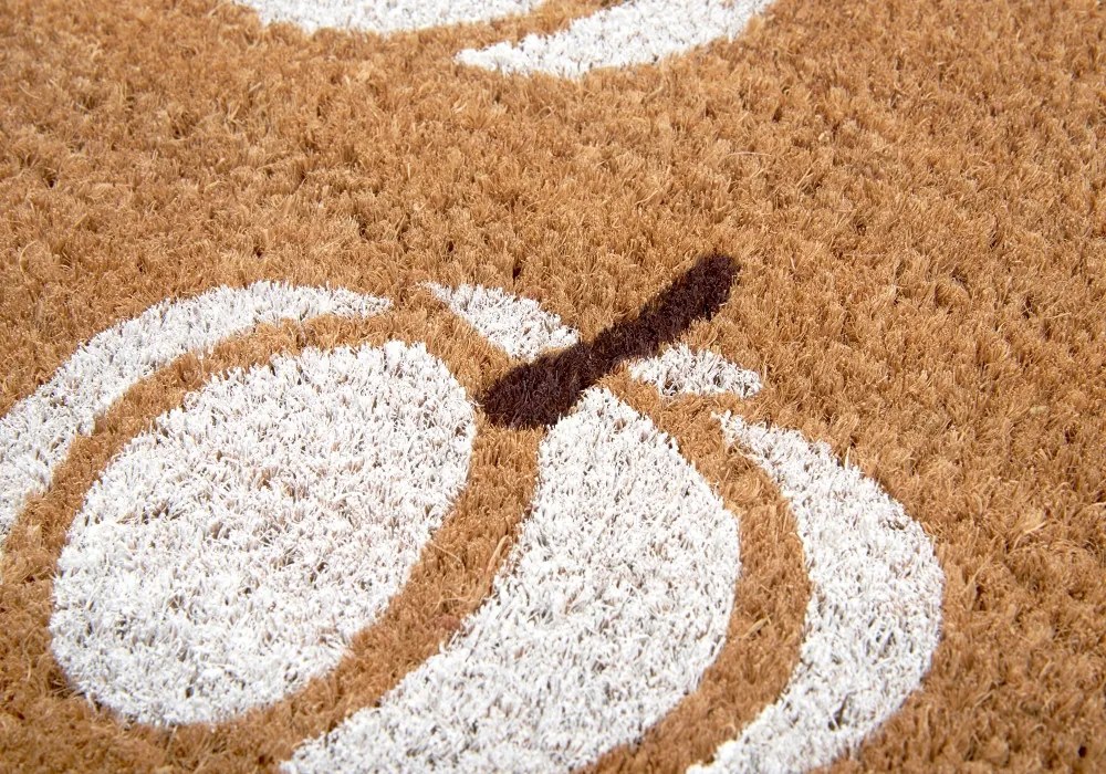 Hanse Home, DOPREDAJ: 45x75 cm Rohožka Halloween bílé dýně 105676 - na ven i na doma, 45x75, biela, chodba / predsieň