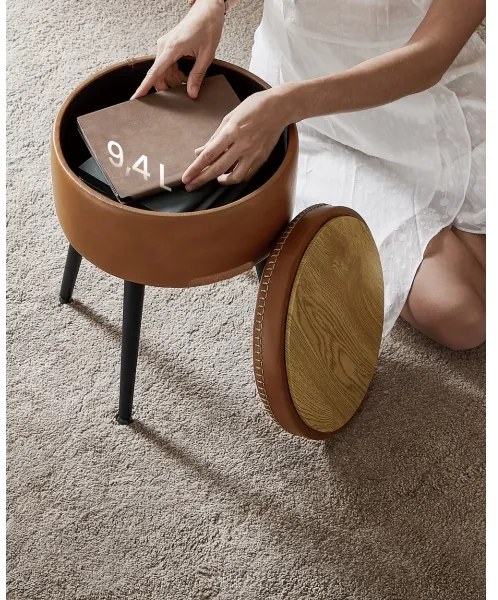 Kožený taburet CORE koňaková