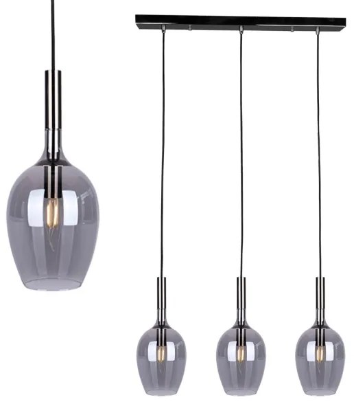 Luster na lanku TANGO 3xE14/40W/230V čierna