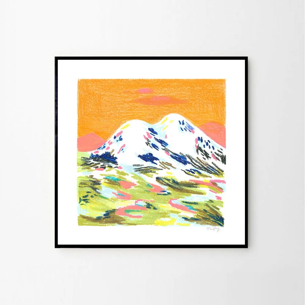 The Poster Club Plagát Orange Mountain by Nina Dissing 50x50