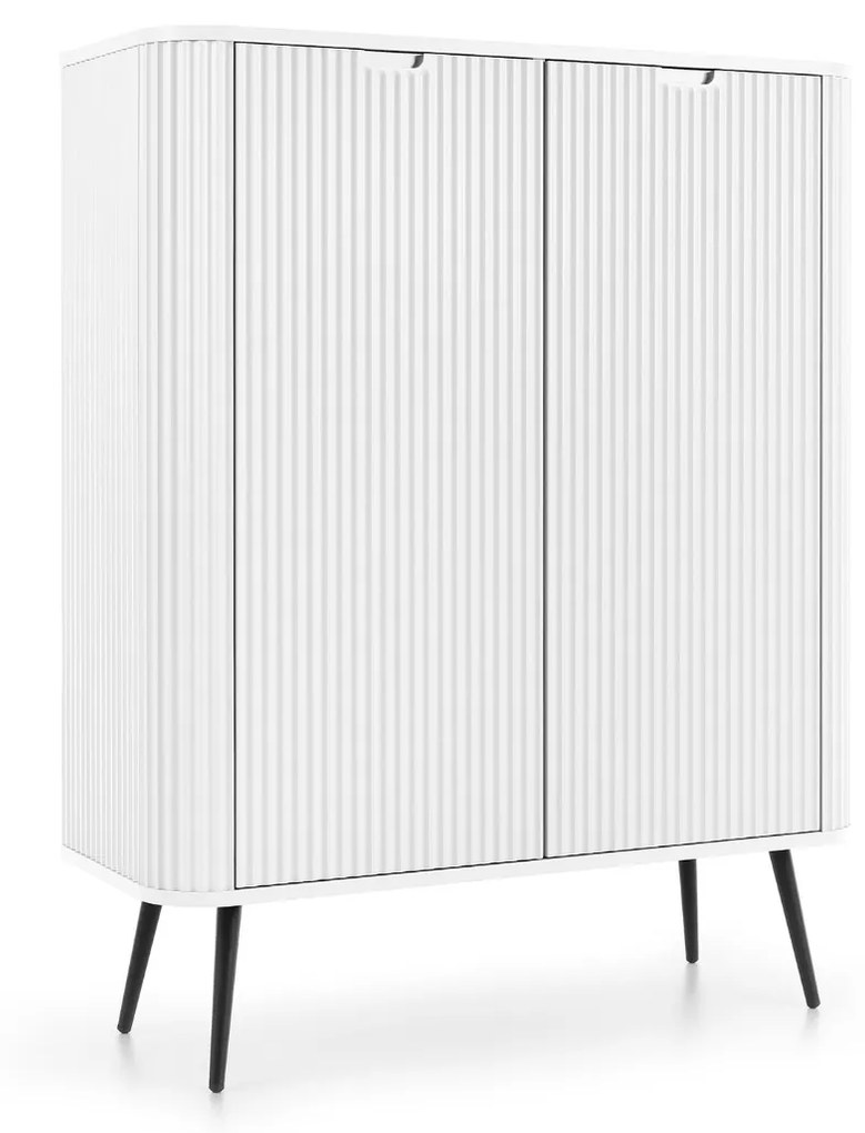 VYSOKÁ KOMODA BELLISSA BIELA + ČIERNE NOŽIČKY 103 cm