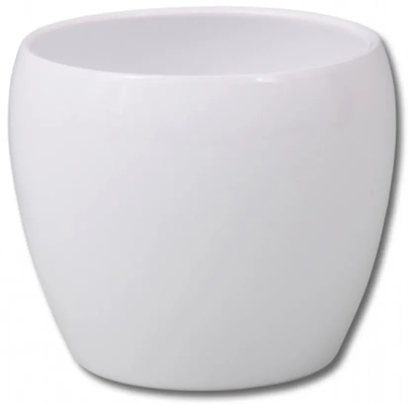 Obal na kvetináč LUNA ISLAND METALIKA keramický biely 13x11 cm