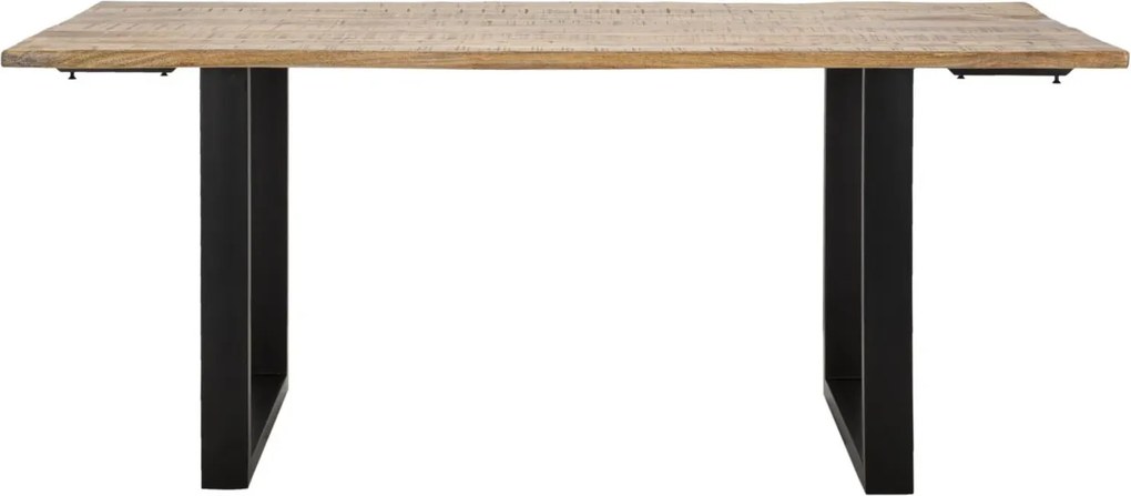 Jedálenský rozkladací stôl Edge 180/280 cm z masívu hnedý/čierny