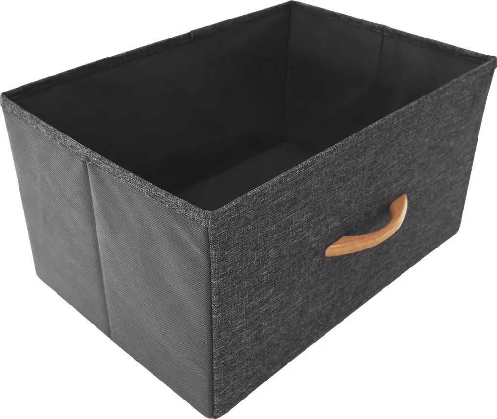 Komoda s látkovými zásuvkami PALMERA, čierna