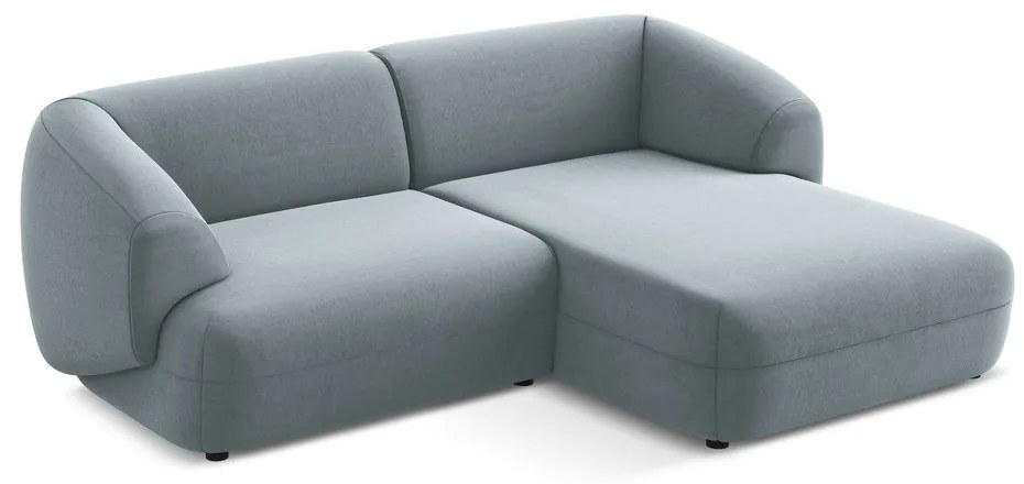 Svetlomodrá zamatová rohová pohovka (pravý roh) Moana – Makamii