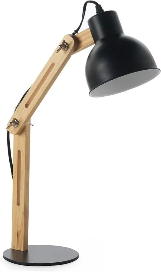 Čierna stolová lampa Geese Wooden