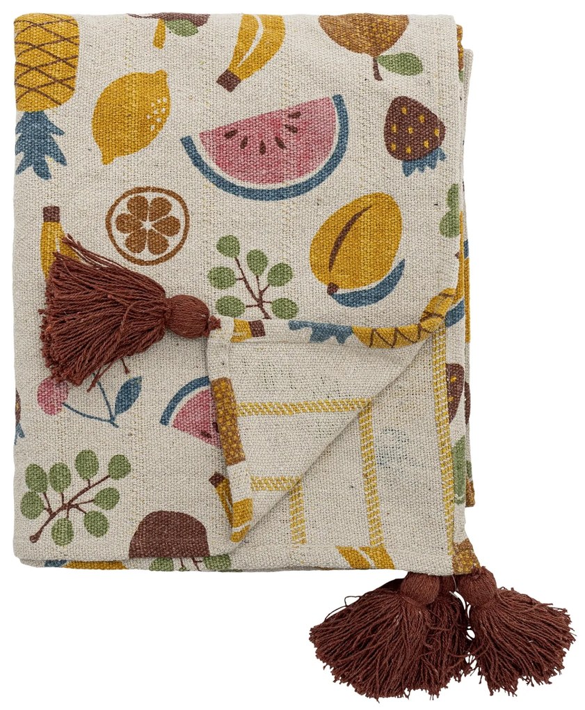 Bloomingville Mini Detská deka z recyklovanej bavlny Fruitta