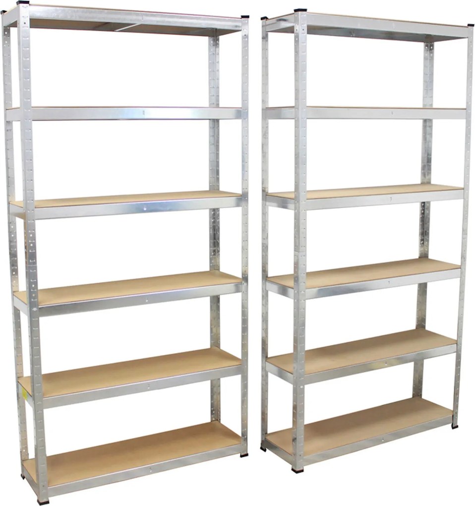 Regál 220x90x40 cm kovový zinkovaný 6-policový, nosnosť 1050 kg