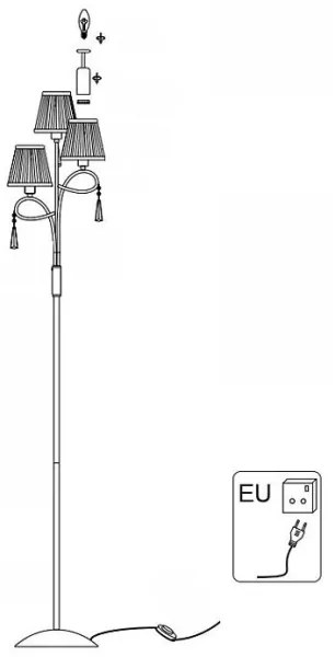 Searchlight EU5033CC - Stojacia lampa SIMPLICITY 3xE14/60W/230V chróm