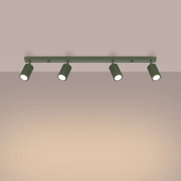 Sollux SL.1622 - Bodové svietidlo KARBON 4xGU10/10W/230V zelená