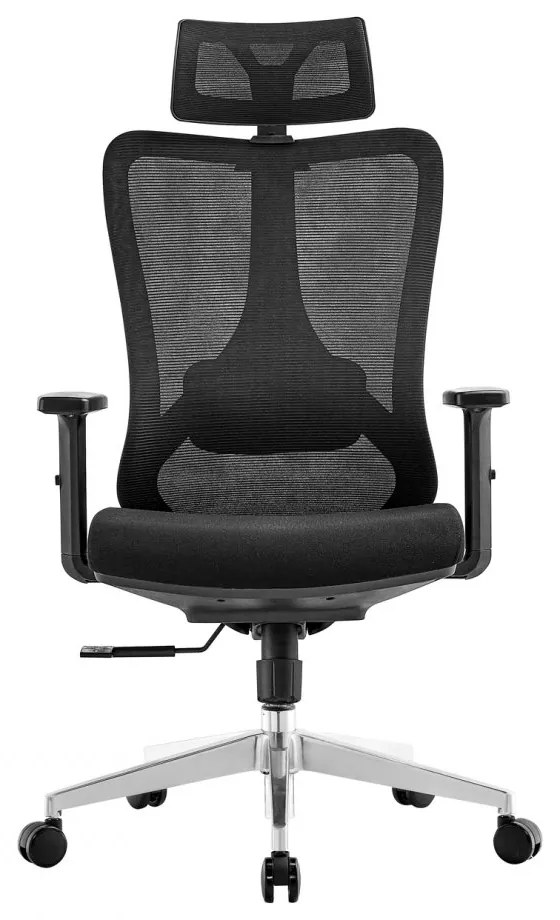 Kancelárska ergonomická stolička Neoseat AMADORA — sieť / látka, čierna, nosnosť 150 kg