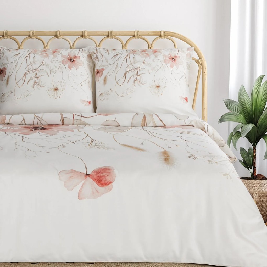 SATÉNOVÉ OBLIEČKY PREMIUM24 140X200 CM, 1 KS 70X80 CM KVETY