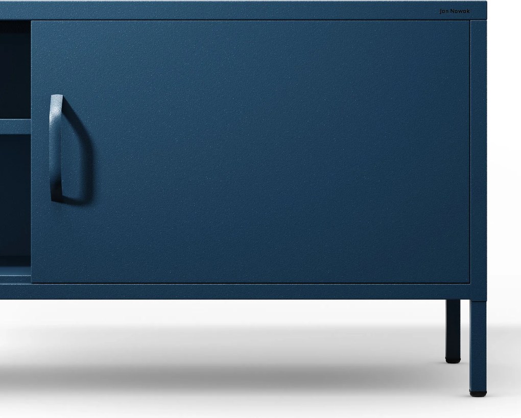 Široká kovová TV skrinka XL na nožičkách, tmavomodrá, 1700x400x500 mm: ROSARIA