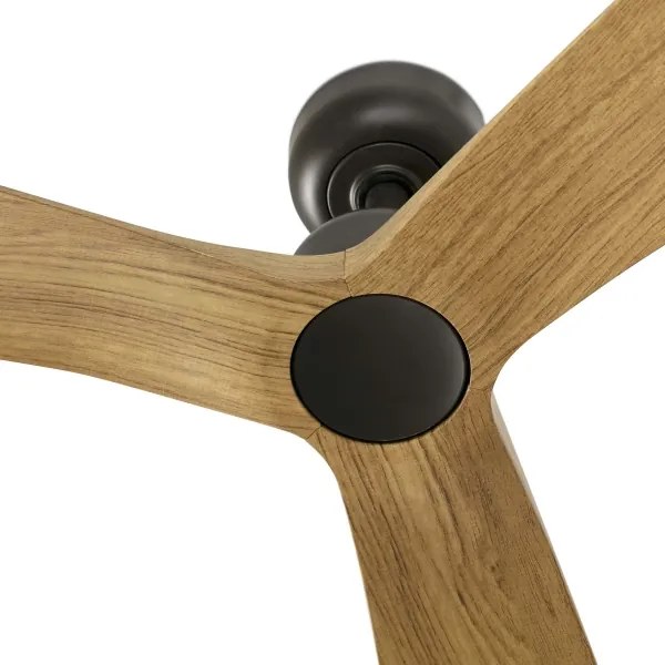 FARO 34360 - Stropný ventilátor OUTWOOD L hnedá/čierna pr. 150 cm IP44 + DO