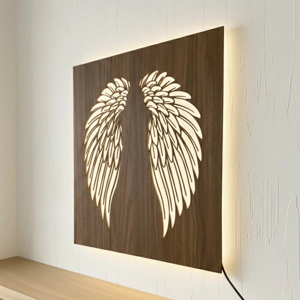 SENTOP | LED drevený obraz – Anjelske krídla | Podsvietená nástenná dekorácia od | SENTOP LED0501