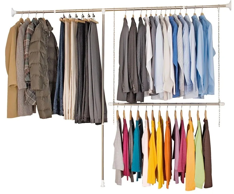 Súprava 3 teleskopických šatníkových stojanov Wenko Garment