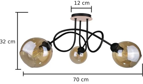 Prisadený luster VENUS WOOD 3xE27/60W/230V