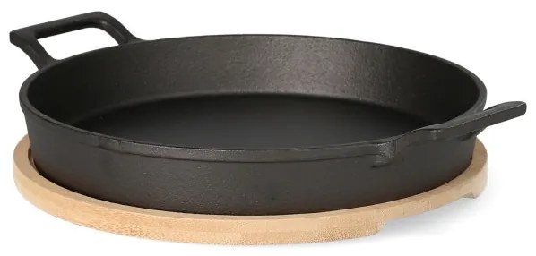 Liatinová panvica s bambusovou podložkou ANDREAS čierna ALL 976968