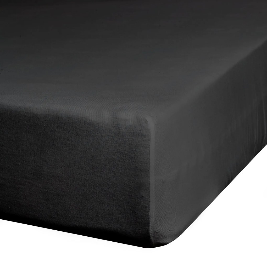JERSEY PRESTIERADLO 200X220 CM, VÝŠKA 30 CM ČIERNE