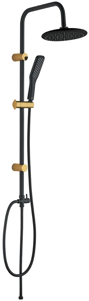 Kuchinox Alanis, sprchová súprava s ručnou a hlavovou sprchou, čierna-zlatá lesklá, LAV-PQI_B0OX