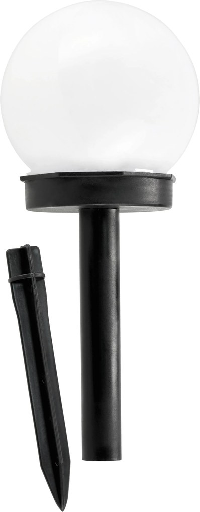 SADA 4 solárnych záhradných lámp, LED, BIELA, 10 cm, vodotesná, IP44