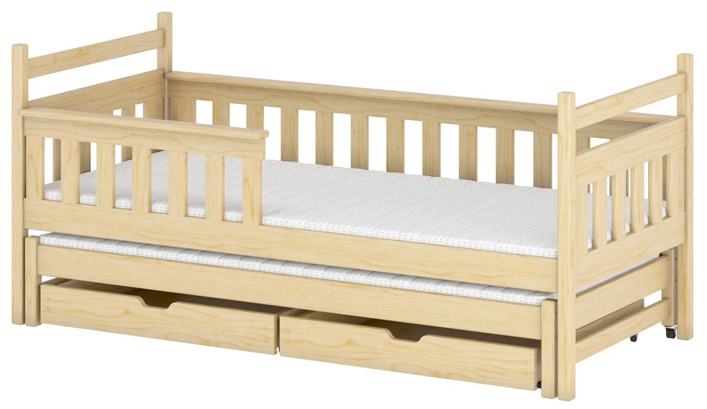 Detská posteľ 90 x 200 cm DORIA (s roštom a úl. priestorom) (borovica). Akcia -10%. Vlastná spoľahlivá doprava až k Vám domov. 1013128