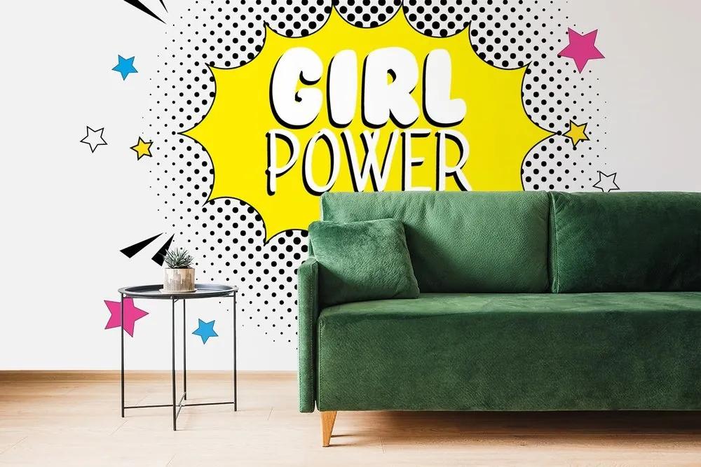 Tapeta s pop art nápisom - GIRL POWER - 225x150
