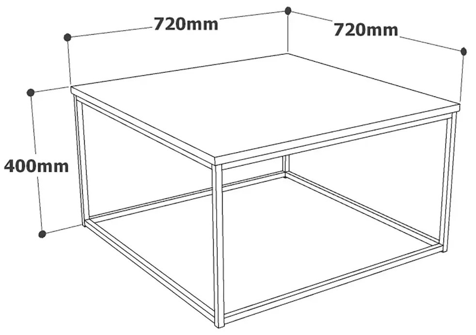 Konferenčný stolík Houseland Voyage 03 mramor/zlatý