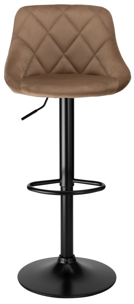 Barová stolička CYDRO BLACK s výškovým nastavením mokka hnedá