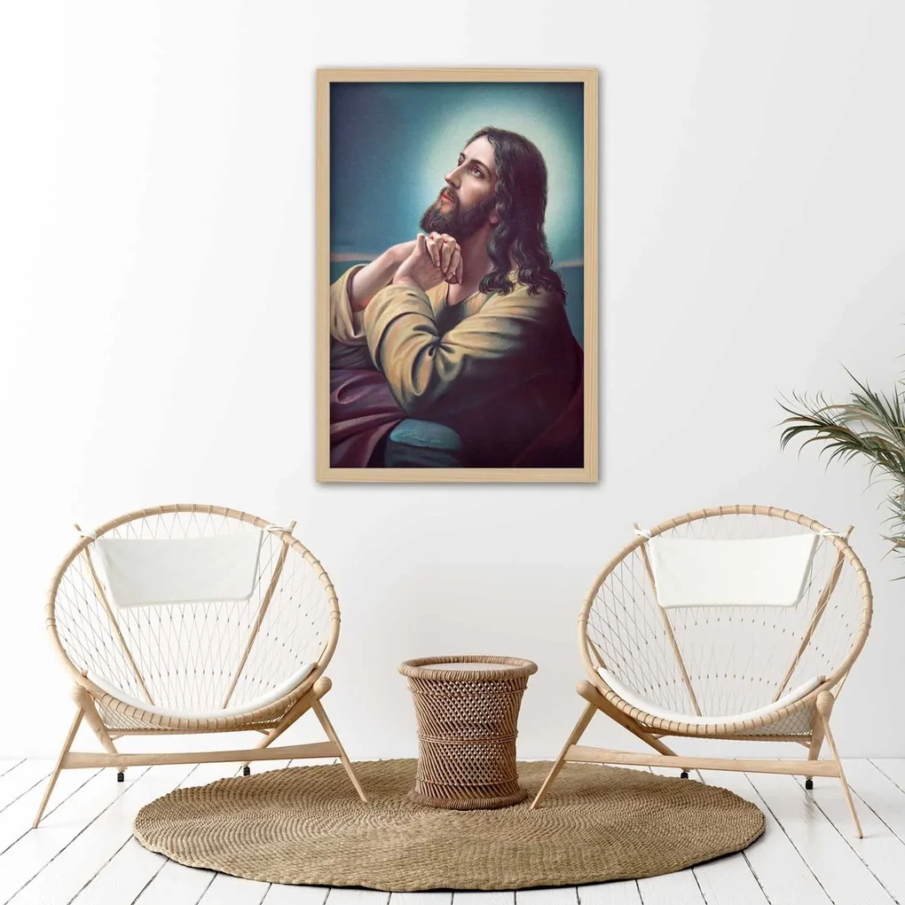 Gario Plagát Ježiš sa modlí Farba rámu: Bez rámu, Rozmery: 20 x 30 cm