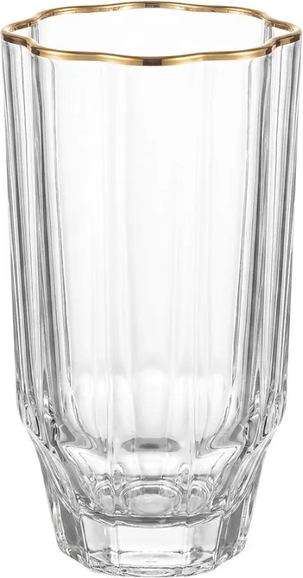 Elegantný pohár na vodu so zlatým okrajom - Ø 7*13 cm / 300 ml