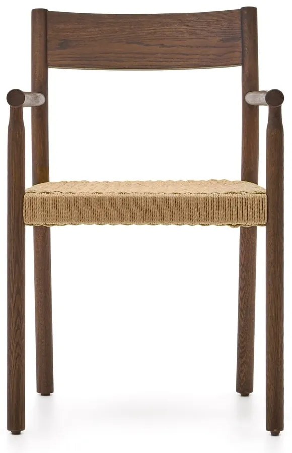 Hnedá/v prírodnej farbe jedálenské stoličky z dubového dreva Yalia – Kave Home