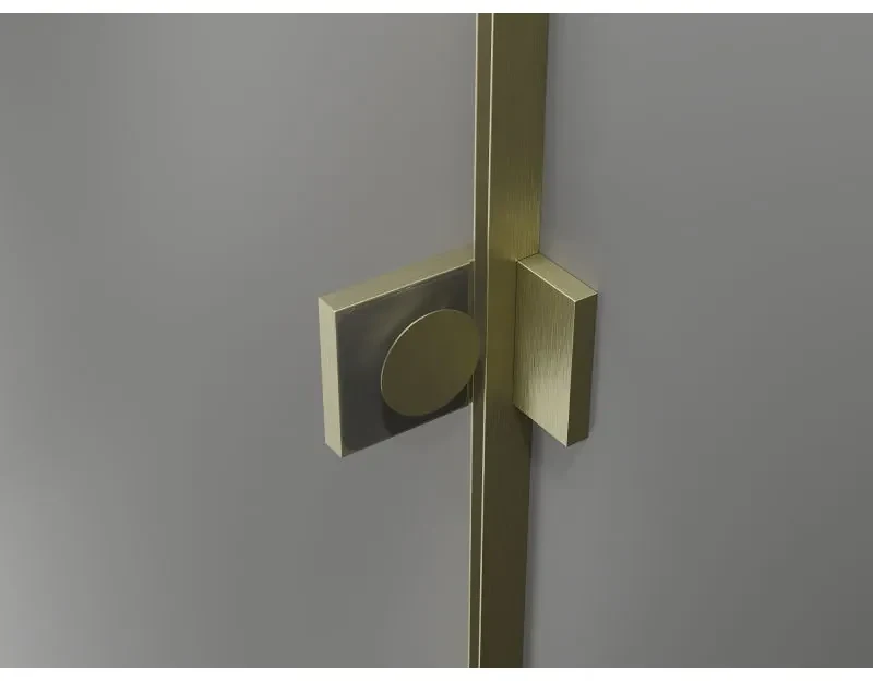Mexen Lunar, L pravý výklopný päťuholníkový sprchový kút 100 x 80 cm, 8mm číre sklo, zlatý matný profil, 831L-100P-080L-55-00-P