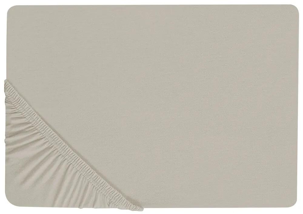 Bavlnená posteľná plachta 200 x 200 cm sivobéžová JANBU Beliani