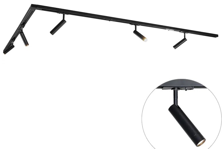 Moderný koľajnicový systém s 5 čiernymi bodovými svetlami 1-fázový - Iconic Ivy