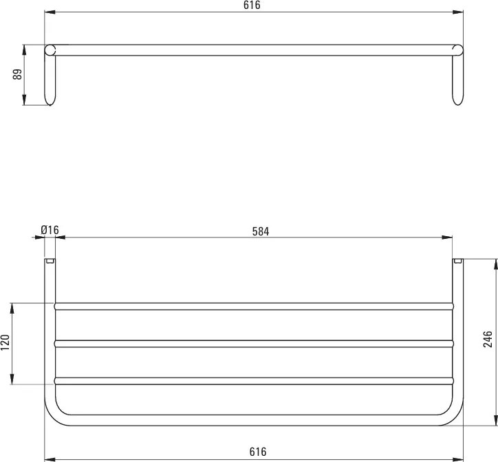 Deante Silia, nástenná polička rebríková, brúsený bronz, DEA-ADI_C531