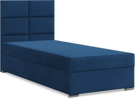 Čalúnená posteľ CALVI Velvet 90×200 cm tmavomodrá