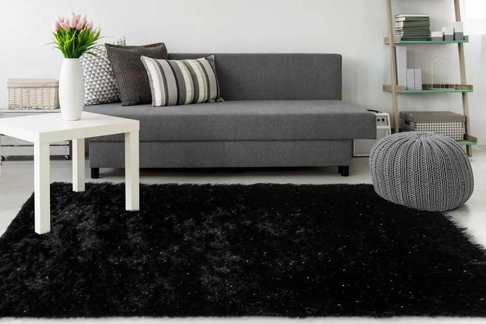Lalee Kusový koberec Twist 600 Black Rozmer koberca: 80 x 150 cm
