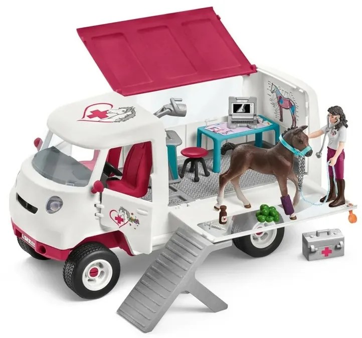 Schleich 42439 Mobilní veterinárna klinika s kobylou a ošetrovateľom, new