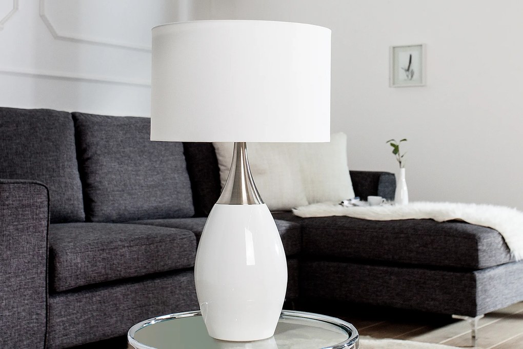 Stolná lampa Carla 60cm biela
