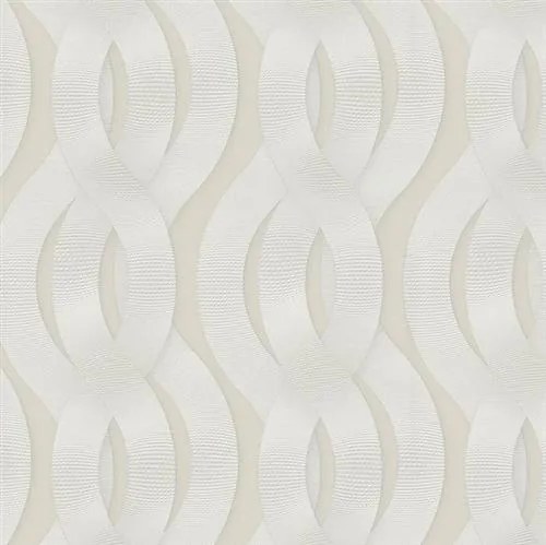 Luxusné vliesové tapety na stenu Colani Legend preplietané vlny biele na krémovom podklade