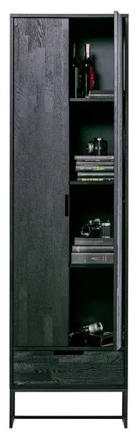 Čierna šatníková skriňa z jaseňového dreva 60x210 cm Silas – WOOOD