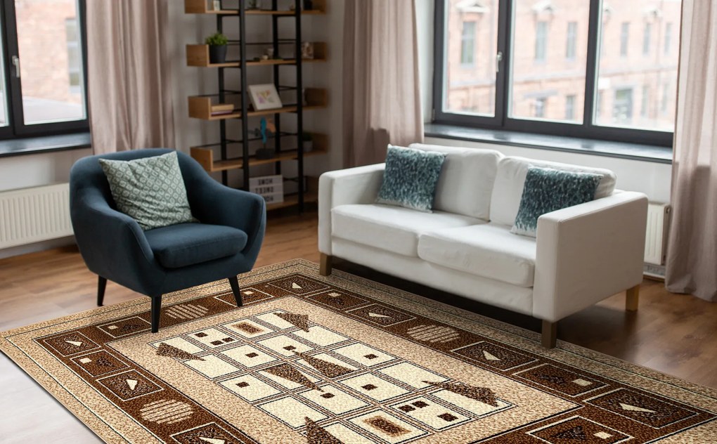 Koberec BCF Morad DETA geometrický, béžový