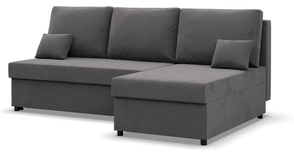 Rohová rozkladacia sedacia súprava DELI Sivá