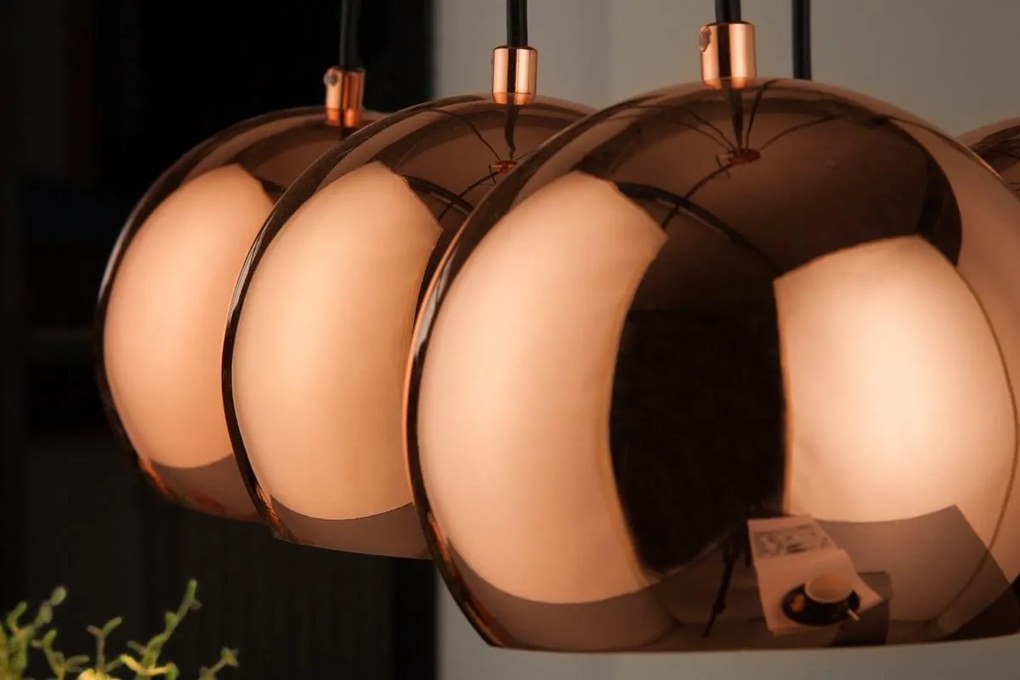 Dizajnová závesná lampa Briella- zlatoružová