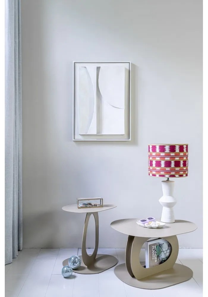 Béžový kovový konferenčný stolík 55x66 cm Tonda – Spinder Design